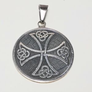 Vintage Celtic Cross Pendant 925 Silver Mexico